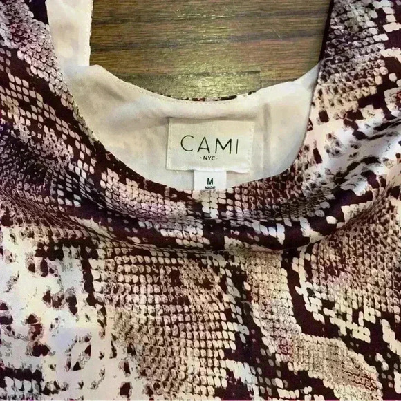 Beautiful 100% Silk CAMI NYC Snakeskin Sexy Midi Dress - Picture 2 of 5